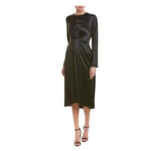 Vince Black Satin Midi Dress